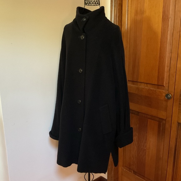 MaxMara Black Cape Coat, US10 - Picture 1 of 9